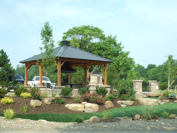 Landscape Grass Around Outdoor Room